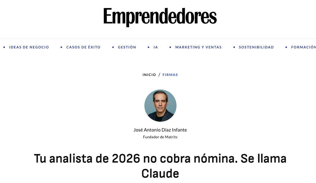 Tu analista de 2026 no cobra nómina. Se llama Claude